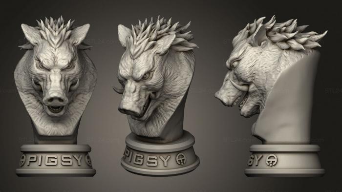 Busts of heroes and monsters (Pigsy, BUSTH_1591) 3D models for cnc